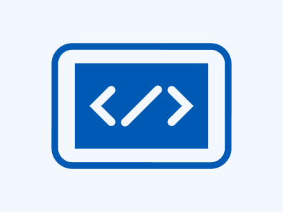 Icono de encabezado de software - Fondo azul