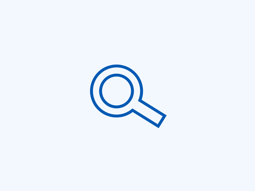 Icono de búsqueda con fondo azul