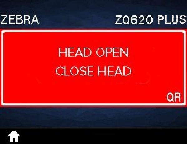 ZQ620 Head Open Close Head QR Error Message