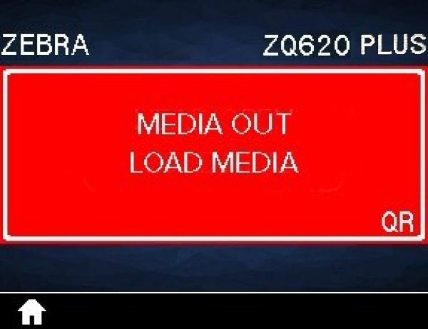ZQ620 Plus Media Out Load Media QR Error