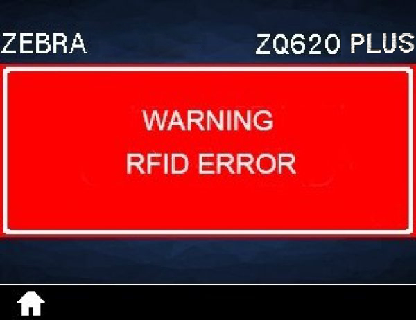 ZQ620 Plus Warning RFID Error
