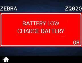 ZQ620 Alert: Battery Low