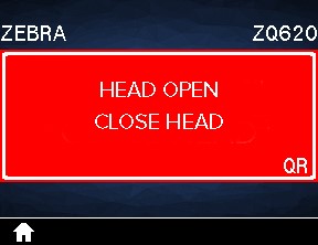 ZQ620 Alert: Head Open