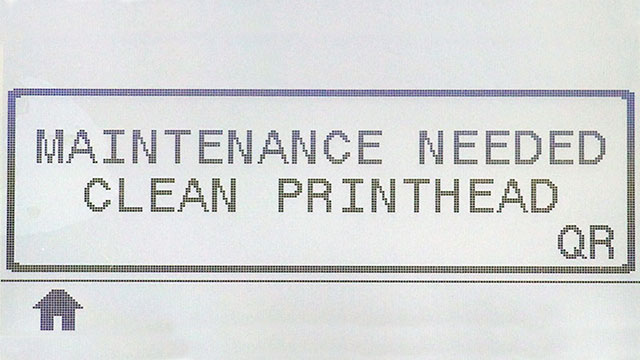 Maintenance Needed Clean Printhead
