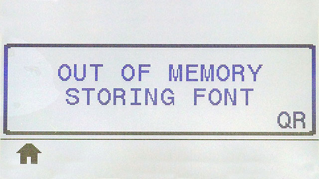 Out of Memory Storing Font