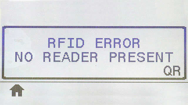 RFID Error No Reader Present