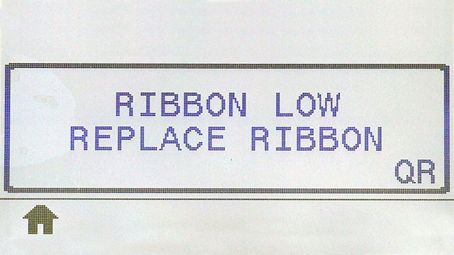 Ribbon Low Replace Ribbon