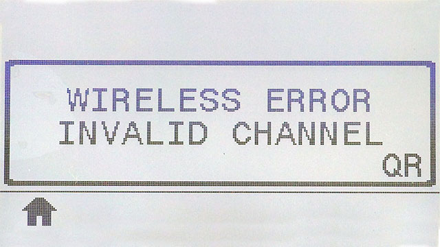 Wireless Error Invalid Channel
