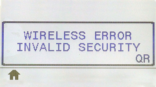 Wireless Error Invalid Security