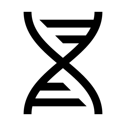 Zebra DNA Icon in Black PNG