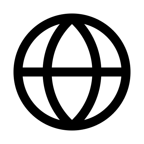 Zebra Globe Icon in Black PNG