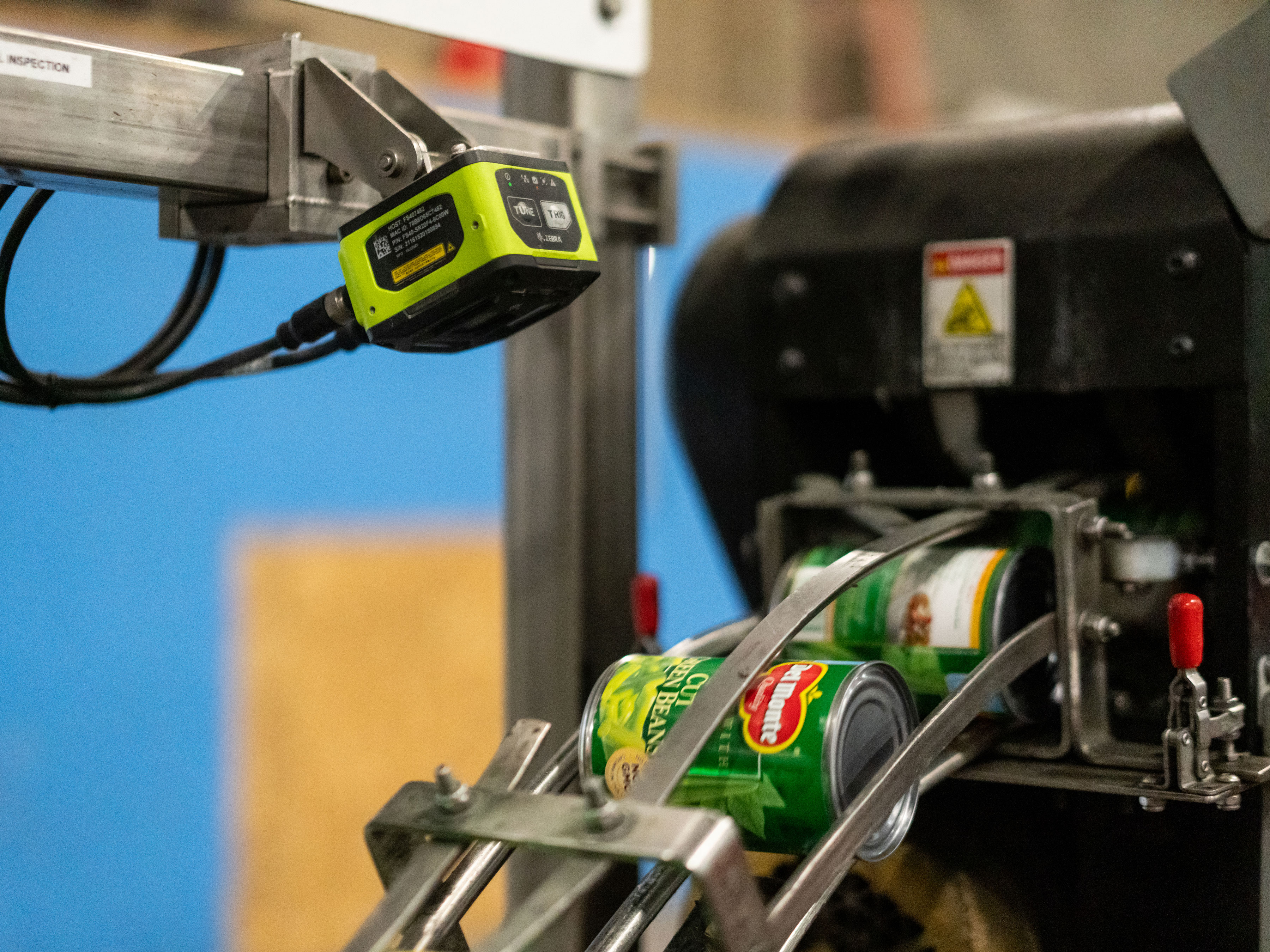 Del Monte cans coming off of production line