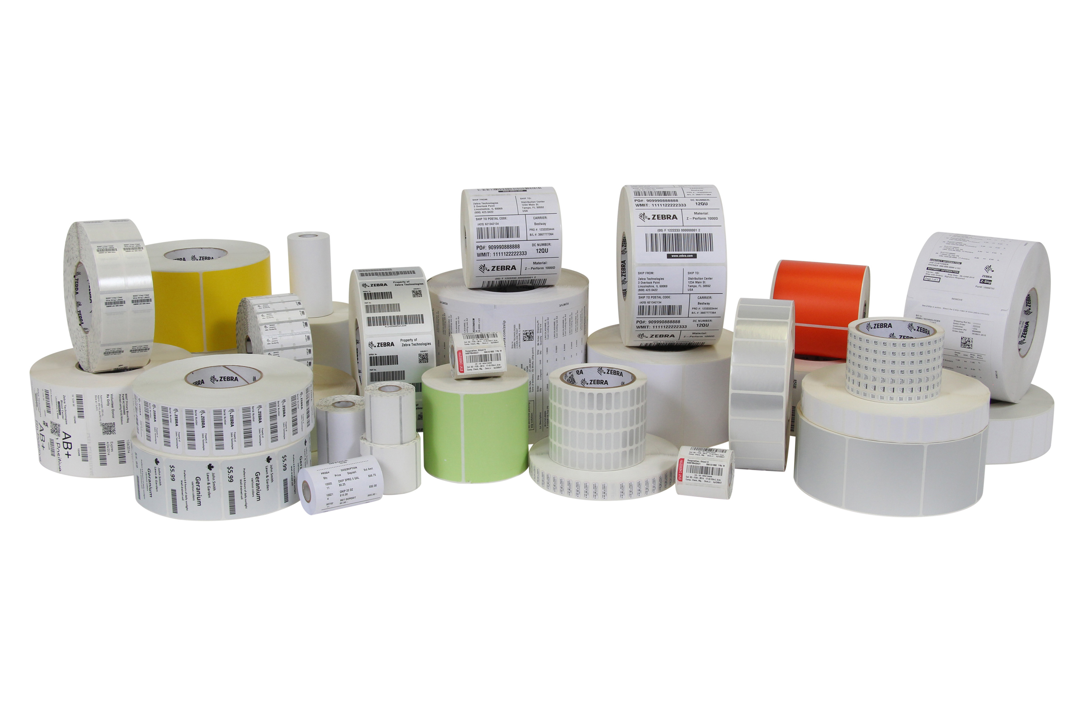 Group of Zebra shipping labels. Group of Zebra shipping labels.