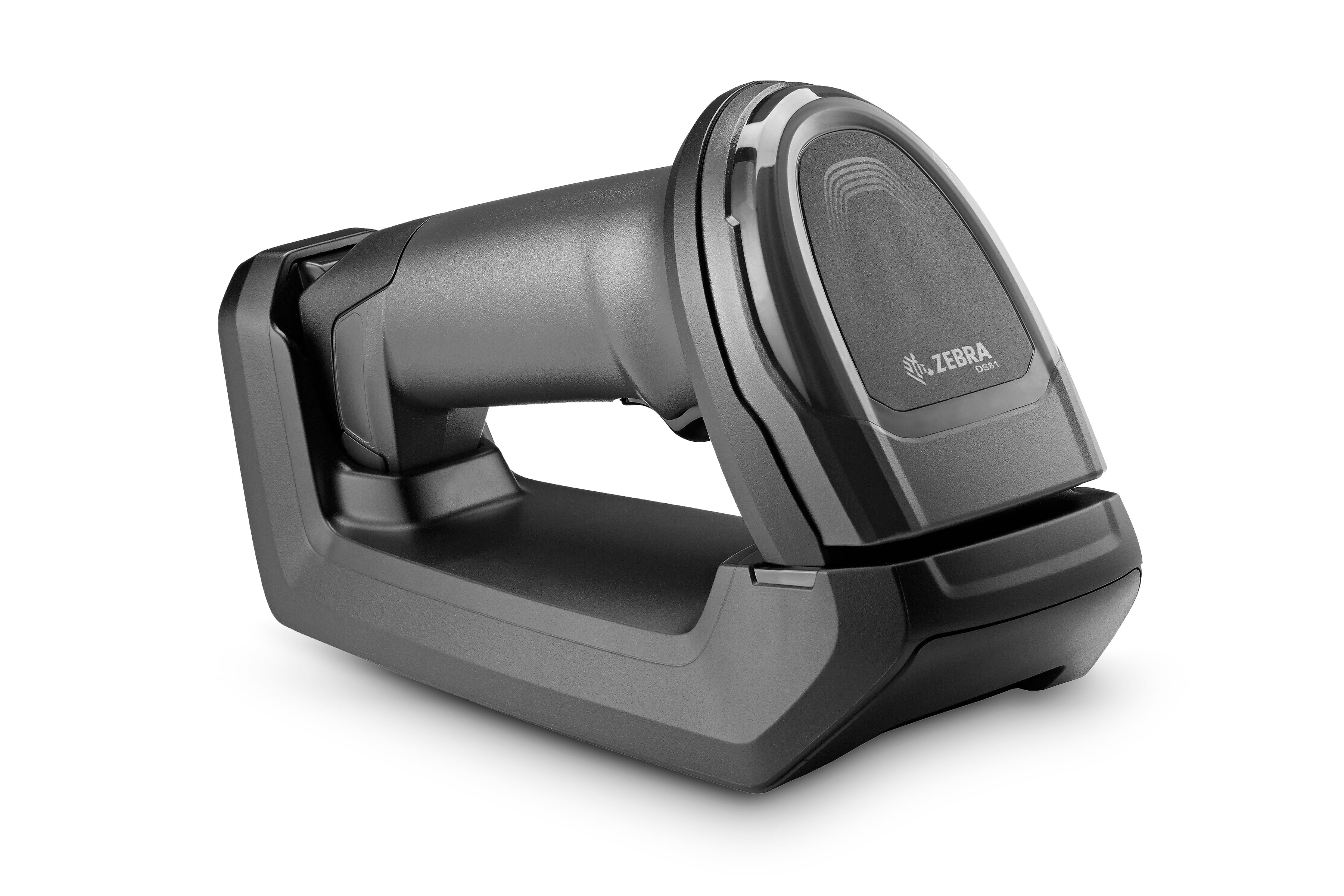 Front right of Zebra DS8178 handheld scanner in black. Front right of Zebra DS8178 handheld scanner in black.