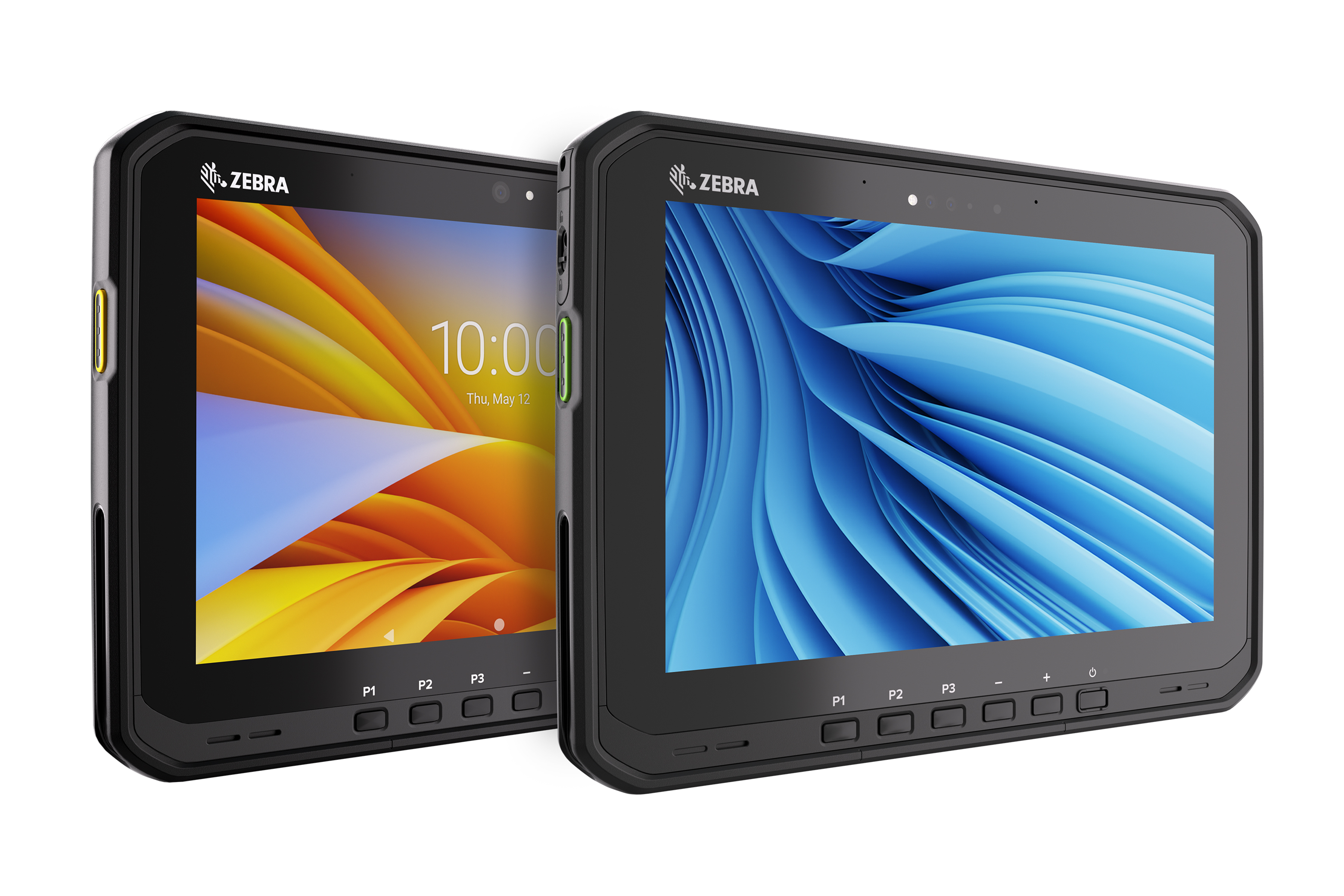 Front Right of Zebra ET6X Tablets in black. Front Right of Zebra ET6X Tablets in black.