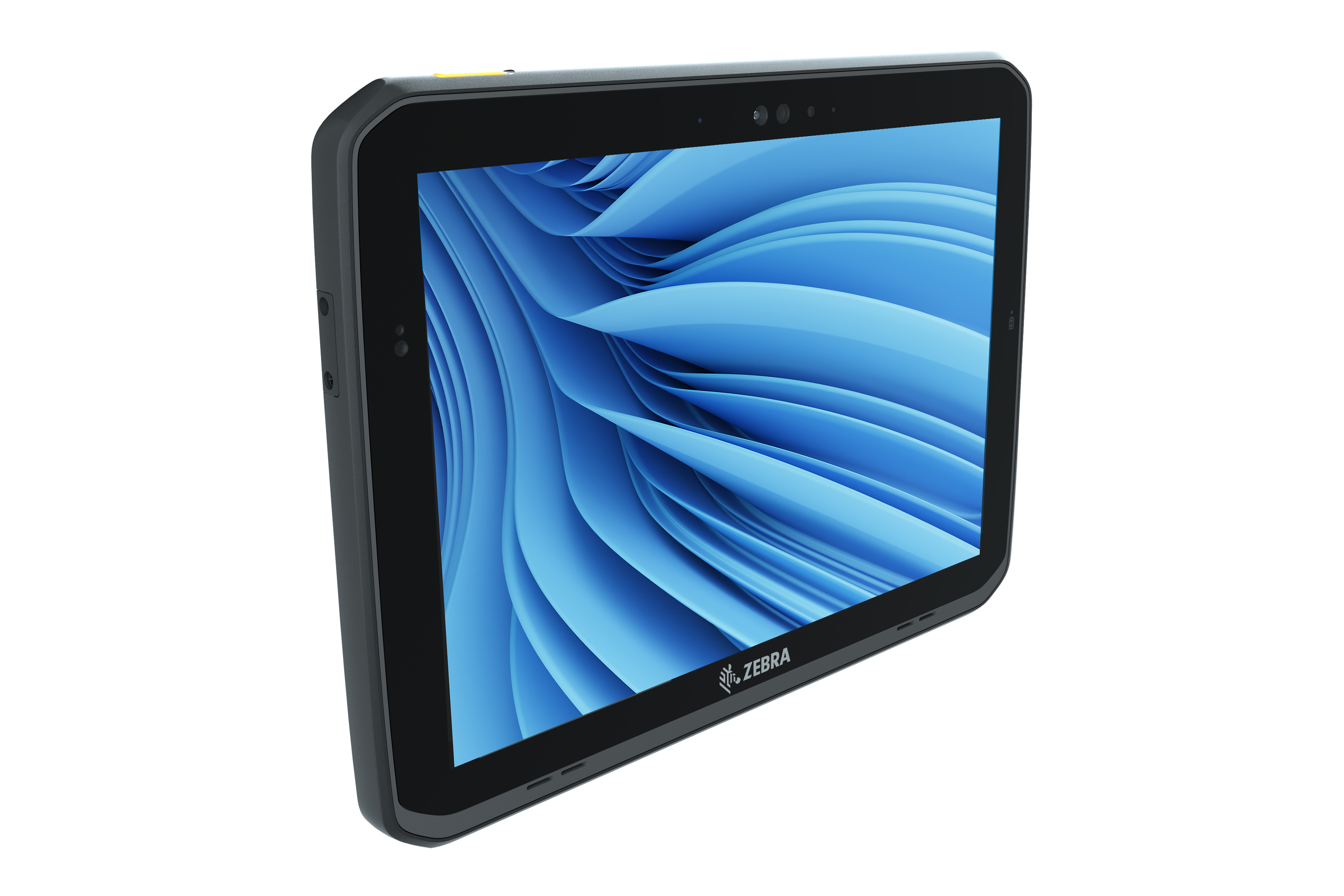Front Right of Zebra ET8X tablet in black. Front Right of Zebra ET8X tablet in black.