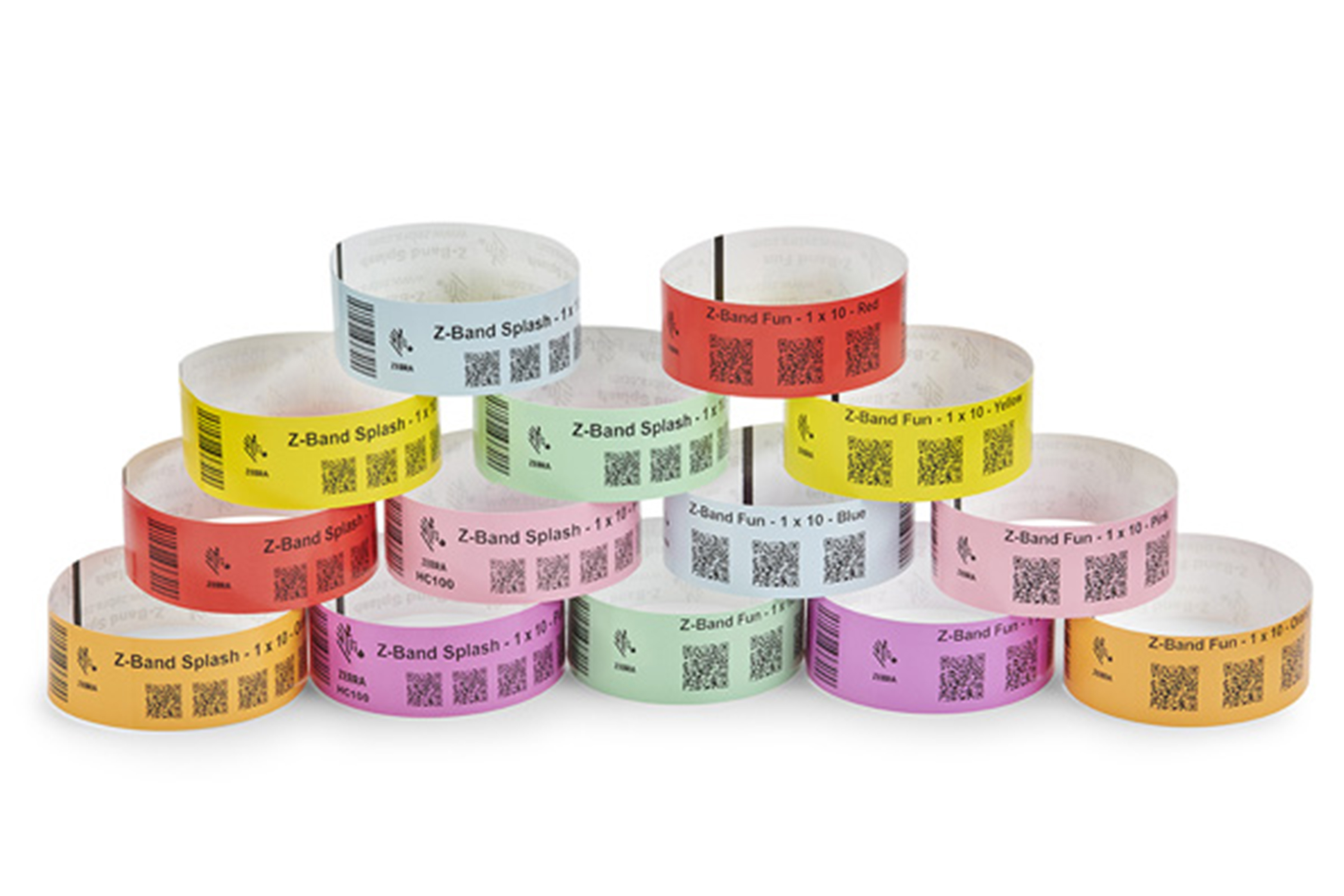 Group of Z-Band Fun and Z-Band Splash wristbands. Group of Z-Band Fun and Z-Band Splash wristbands.