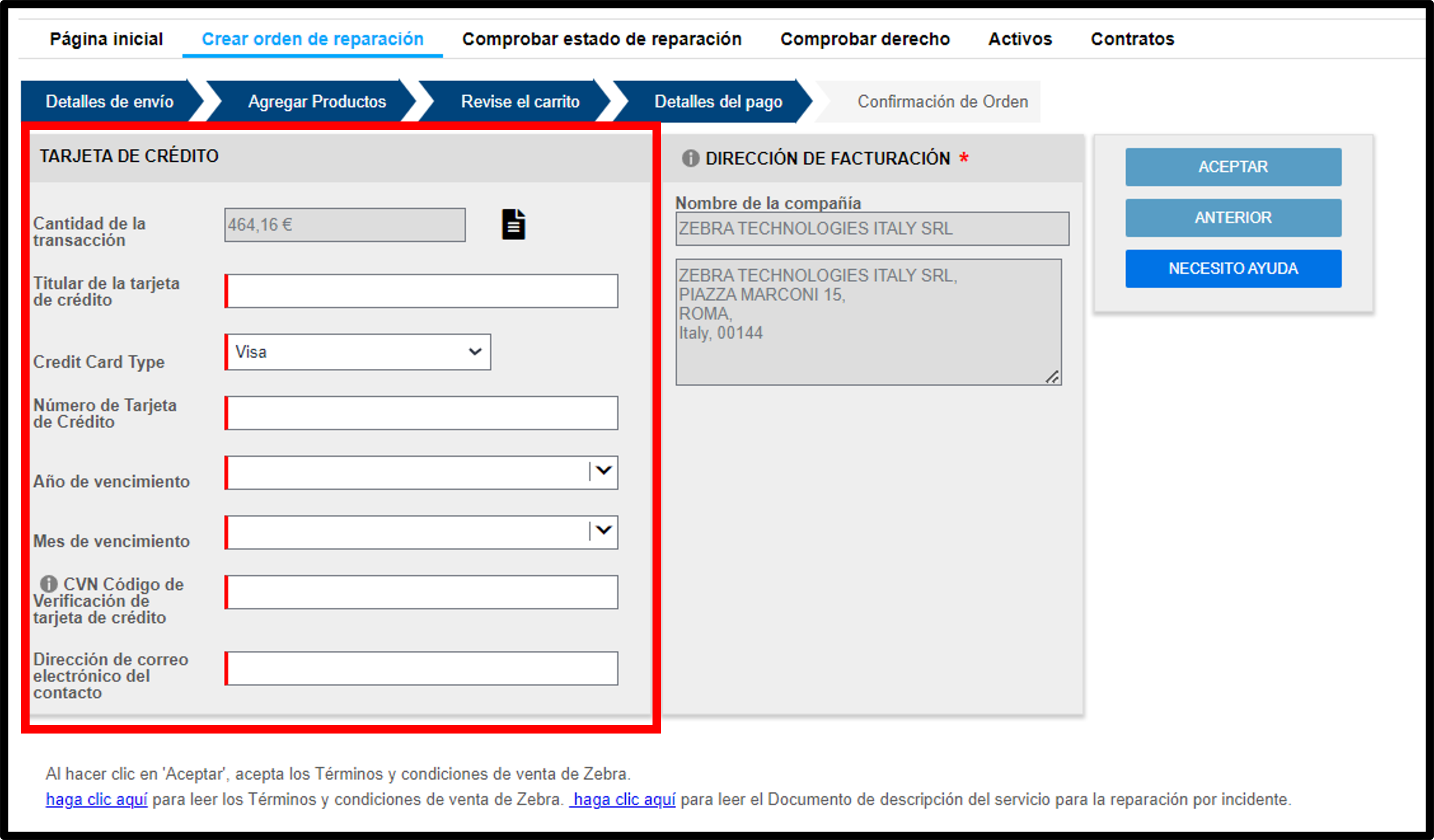 Gestionar una cotización, captura de pantalla 12