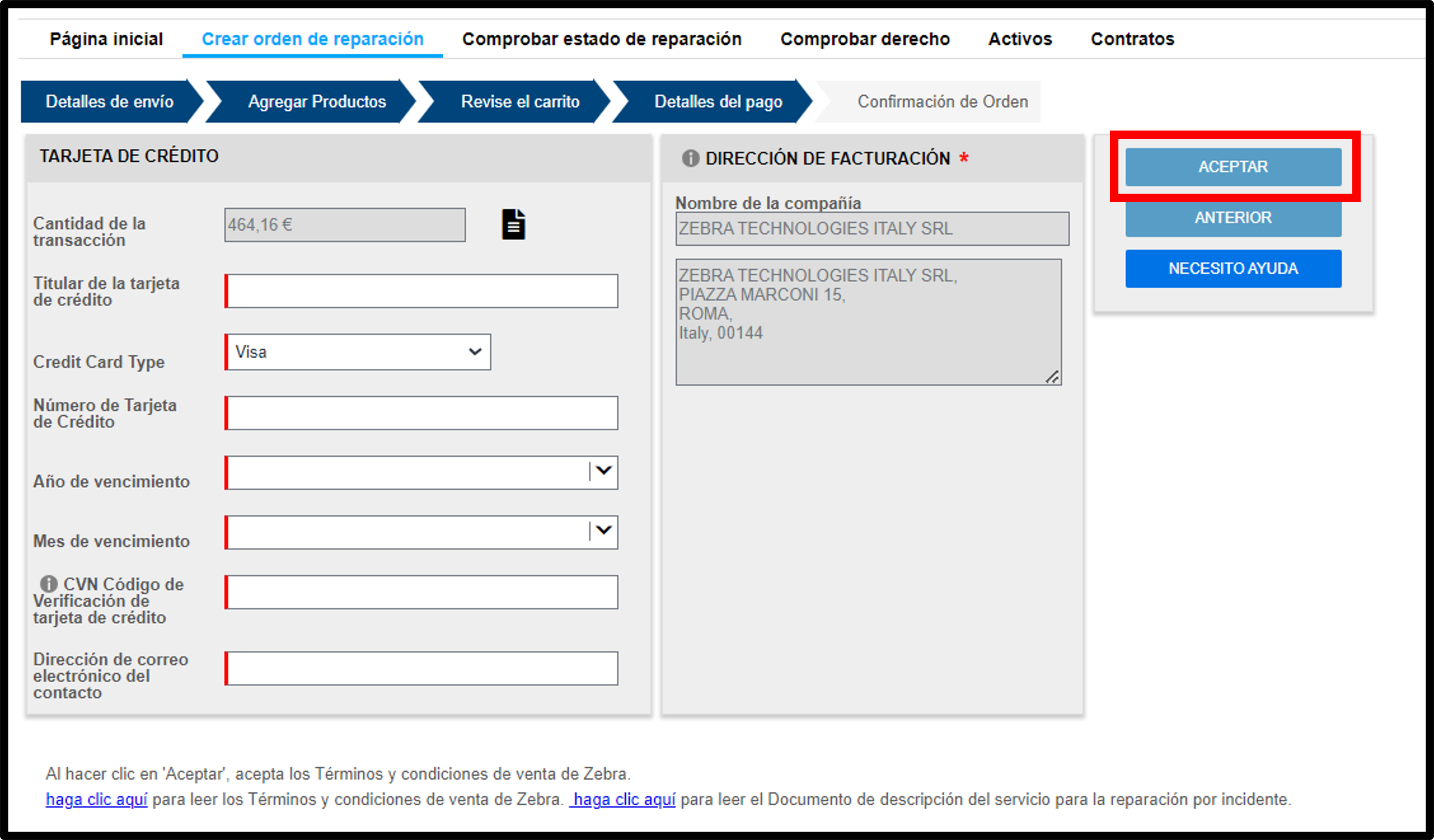 Gestionar una cotización, captura de pantalla 14