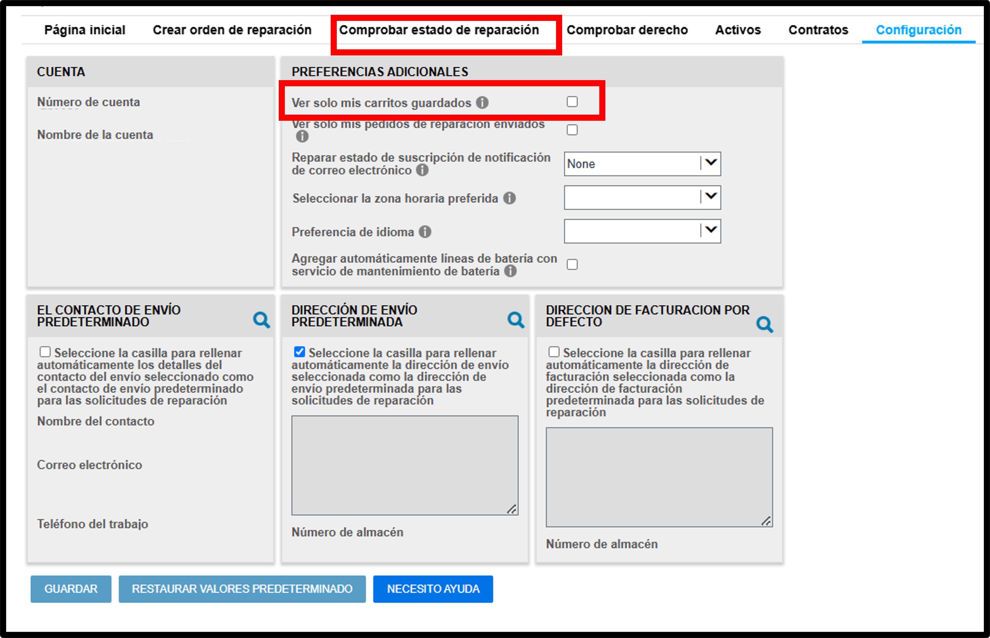 Guías de reparación de configuración del usuario, captura de pantalla 3