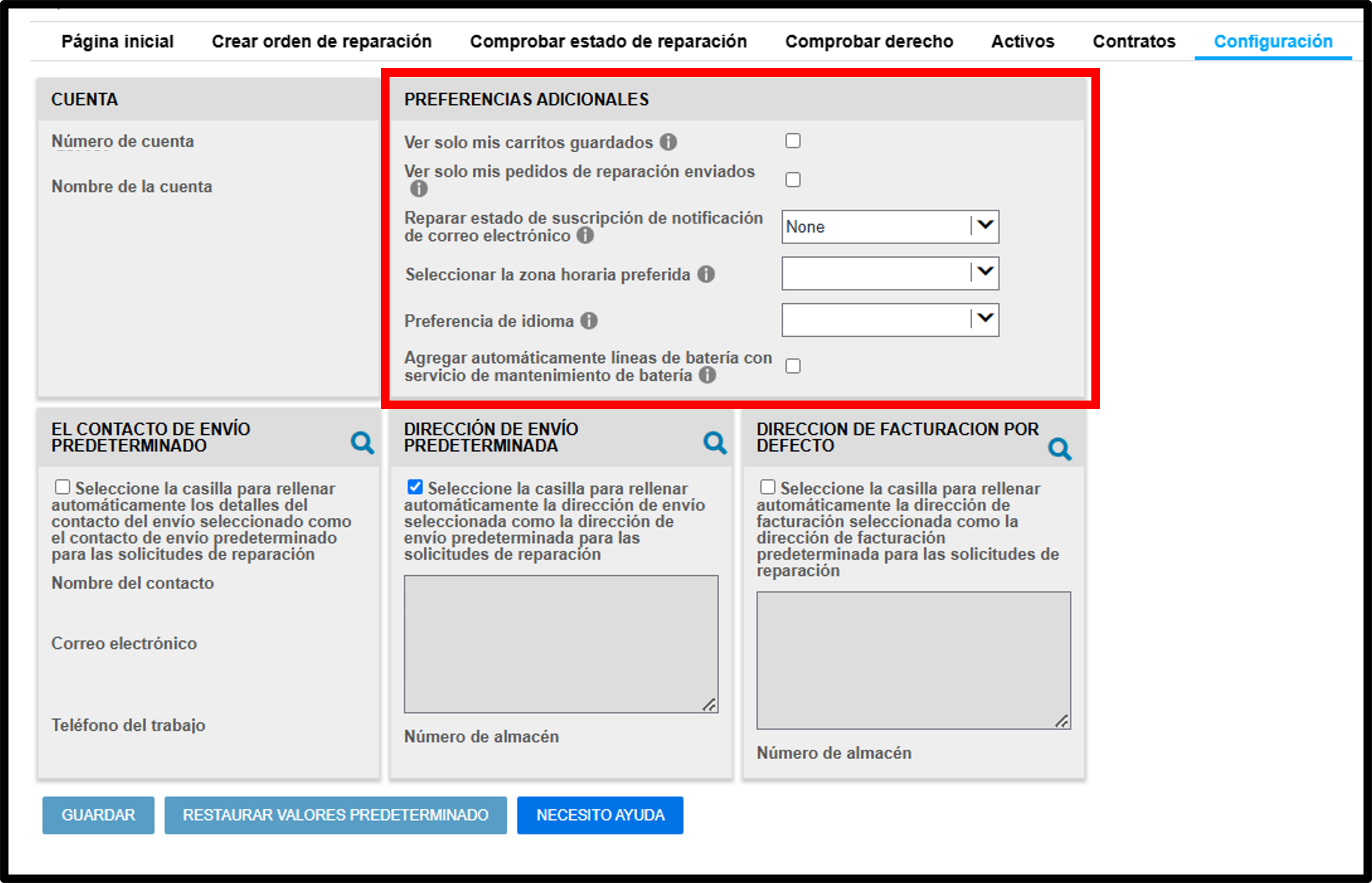 Guías de reparación de configuración del usuario, captura de pantalla 4