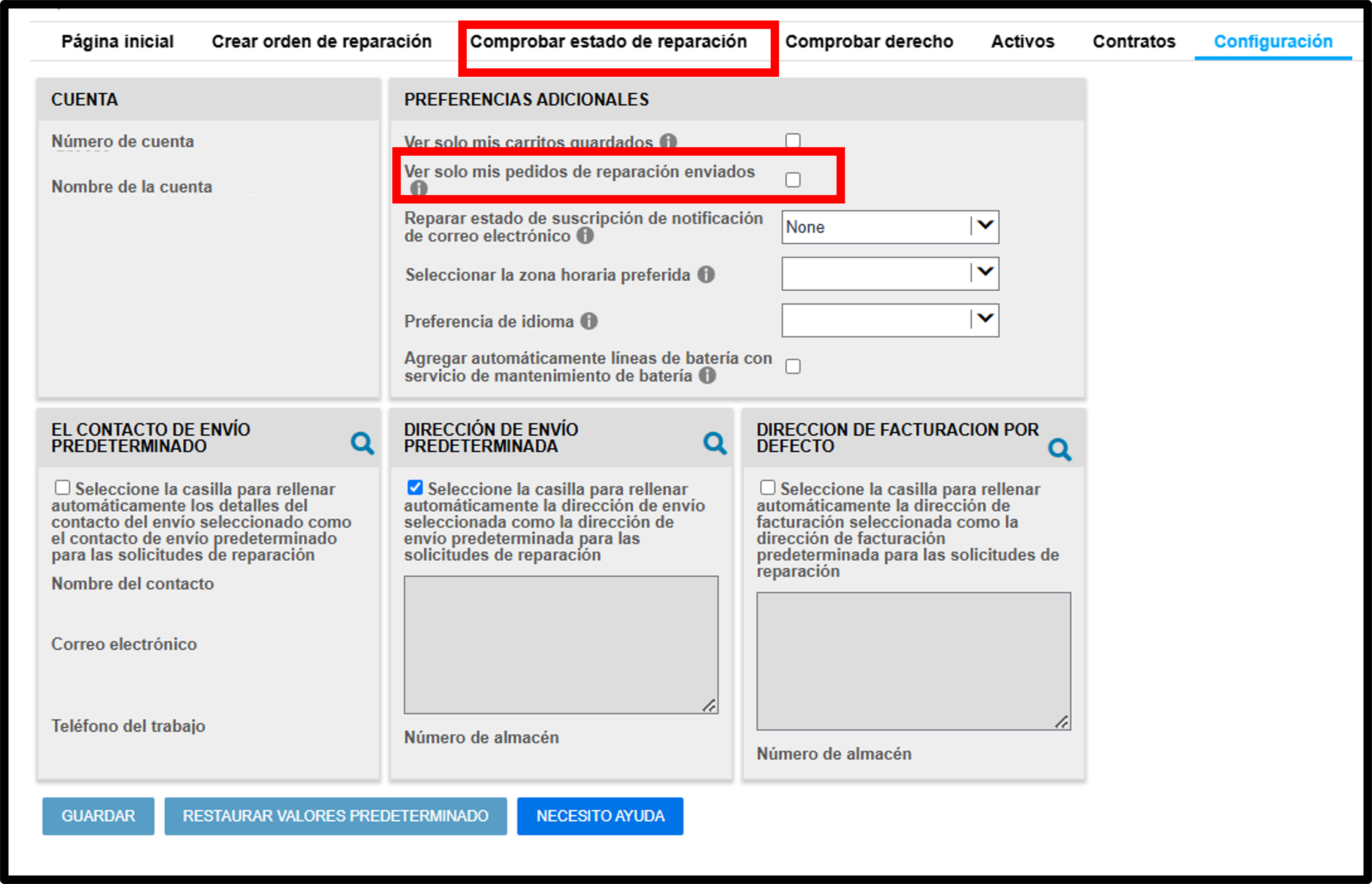 Guías de reparación de configuración del usuario, captura de pantalla 5